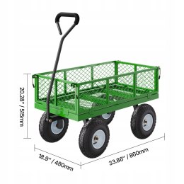 Vevor mocny metalowy wózek ogrodowy 300kg