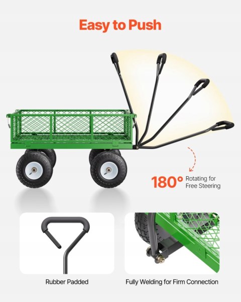 Vevor mocny metalowy wózek ogrodowy 300kg