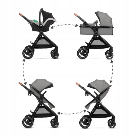 Wózek dziecięcy wielofunkcyjny Kinderkraft ESME 3w1 szary