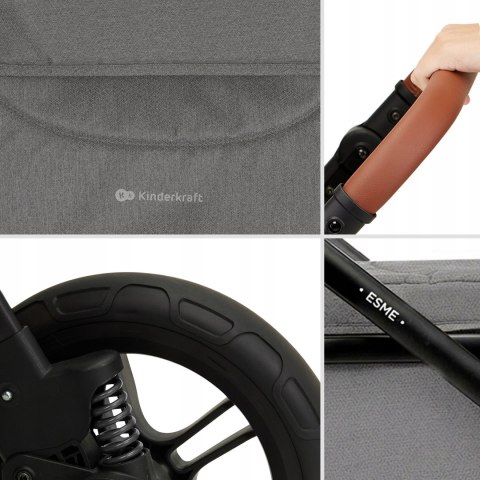 Wózek dziecięcy wielofunkcyjny Kinderkraft ESME 3w1 szary