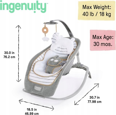 Ingenuity Boutique Collection Leżaczek bujaczek Bella Teddy