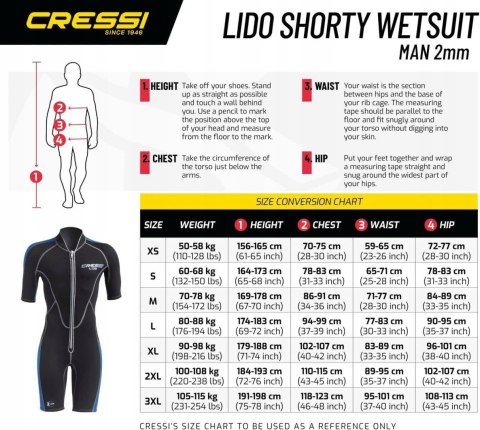 PIANKA NEOPRENOWA MĘSKA CRESSI LIDO 2MM 3XL